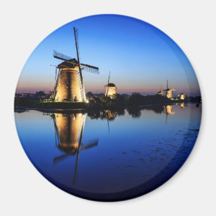 Windmills på magneten för blåtttimmerunda magnet