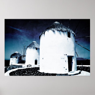 Windmillsna av Mykonos - affisch