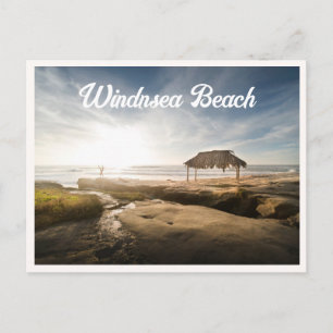 Windnsea Beach La Jolla Solnedgång San Diego Foto Vykort
