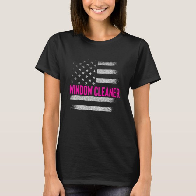 Window Cleaner American Städning 5 T Shirt (Framsida)