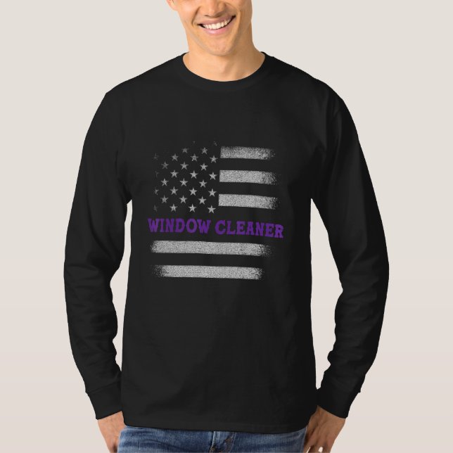 Window Cleaner American Städning 8 T Shirt (Framsida)