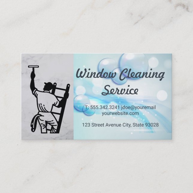 Window Cleaner | Soap Bubbles Visitkort (Framsida)