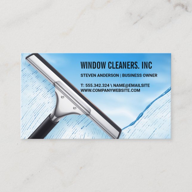 Window Cleaner Squeegee | House Service Visitkort (Framsida)