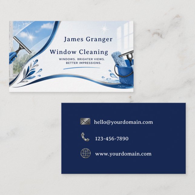 Window Cleaning Business Card Visitkort (Fram/baksida)