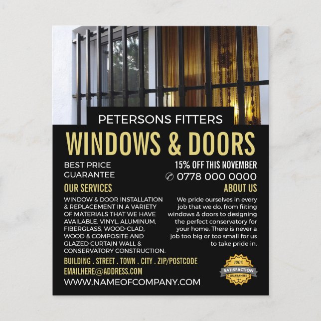 Window & Pub, Window & Door Fitter Company Flygblad (Framsidan)