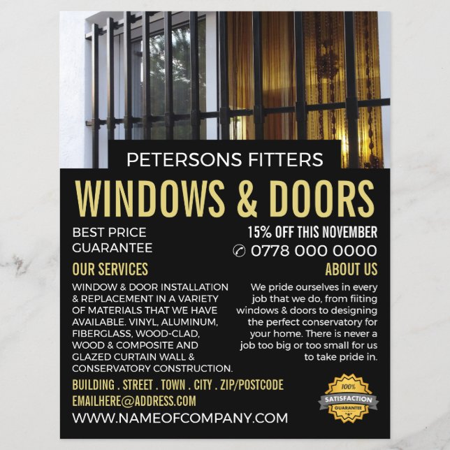 Window & Pub, Window & Door Fitter Company Reklamblad (Framsidan)