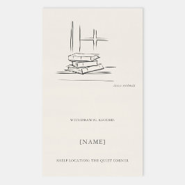 Window Seat Ex Libris Bookplate -Library Label  Rektangulärt Klistermärke