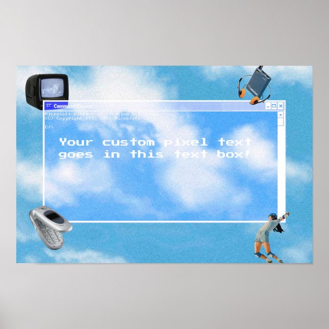 Windows95 Dator Tema Anpassad Text Poster (Framsidan)