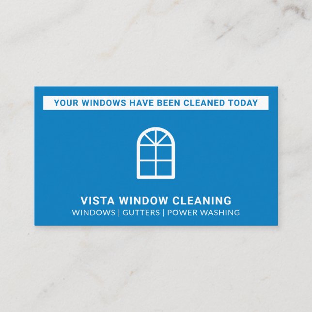 Windows Cleaner Windows Cleaned Today Blue Visitkort (Framsida)