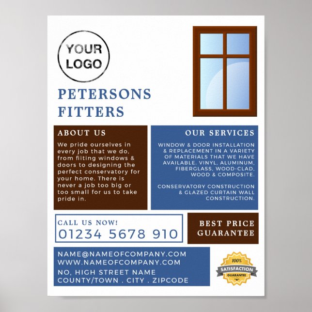 Windows Design, Window & Door Fitter Company Poster (Framsidan)