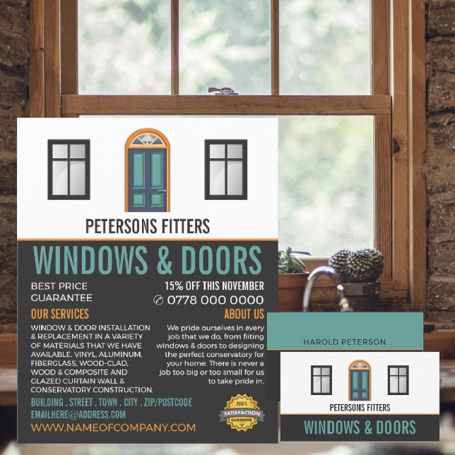 Windows & Doors, Window & Door Fitter Company Flygblad (Skapare uppladdad)