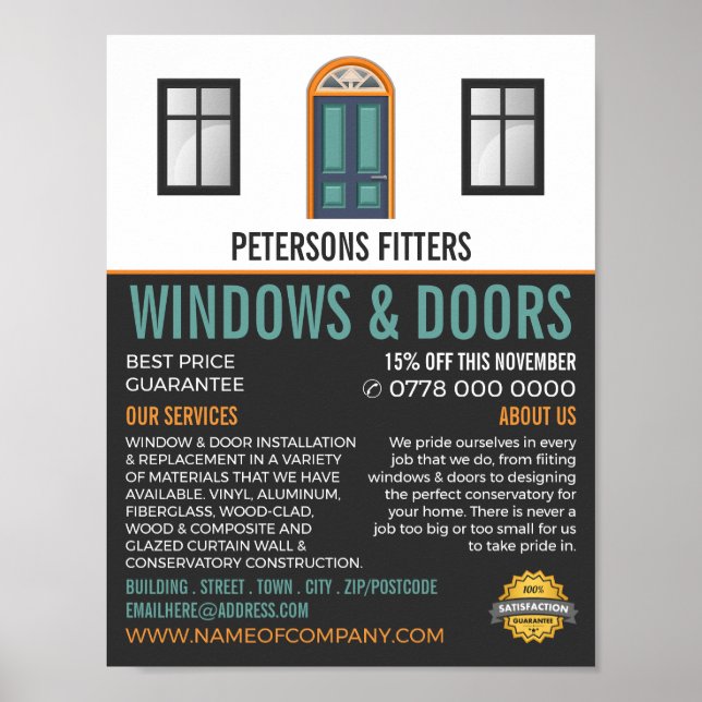 Windows & Doors, Window & Door Fitter Company Poster (Framsidan)