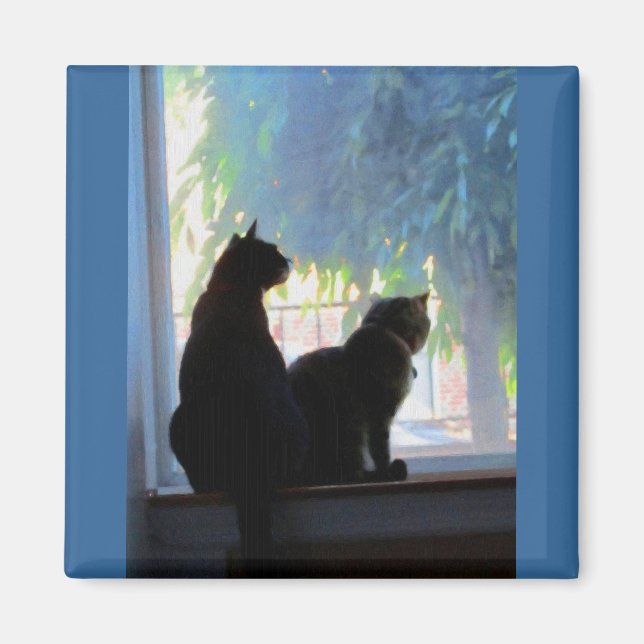 Windows Gazing Kattunge Magnet (Framsidan)