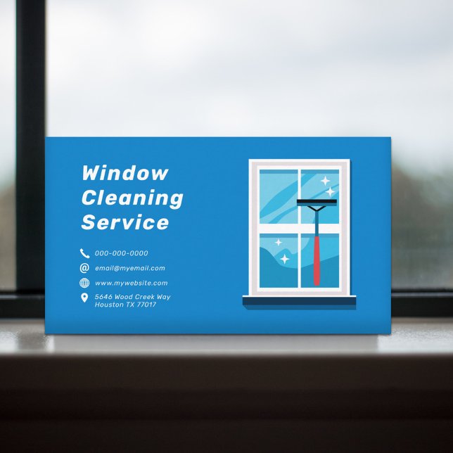 Windows Städning tjänster Visitkort (Window Cleaning Services Business Card)