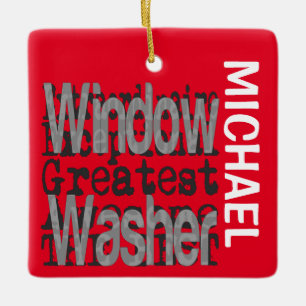 Windows Washer Extraordinaire-ANPASSNINGSBAR Julgransprydnad Keramik