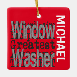 Windows Washer Extraordinaire-ANPASSNINGSBAR Julgransprydnad Keramik