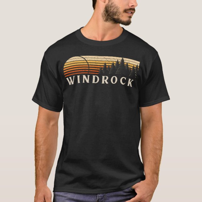 Windrock Tn Evergreen Sunset Eighties T Shirt (Framsida)