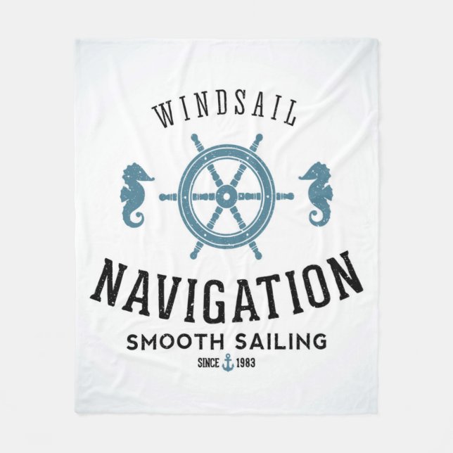 Windsail navigeringaffisch fleecefilt (Framsidan)