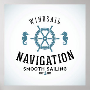 Windsail navigeringaffisch poster
