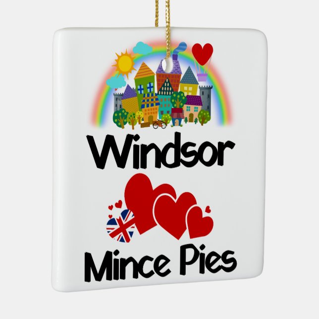 Windsor, Berkshire UK Kärlek Mince Paj Julgransprydnad Keramik (Höger)
