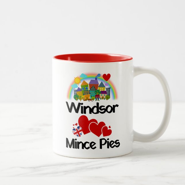 Windsor, Berkshire UK Kärlek Mince Paj Två-Tonad Mugg (Höger)