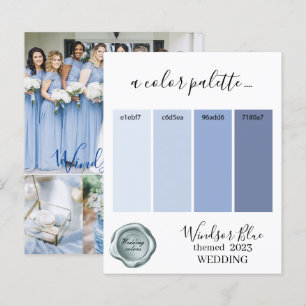 Windsor Blue Bröllop färg Palette Card 2023