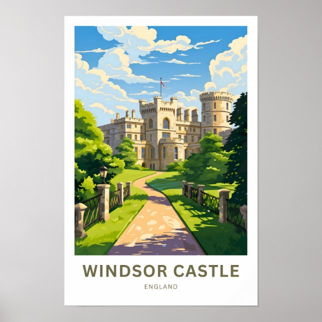 Windsor Castle England Travel Print Poster (Framsidan)