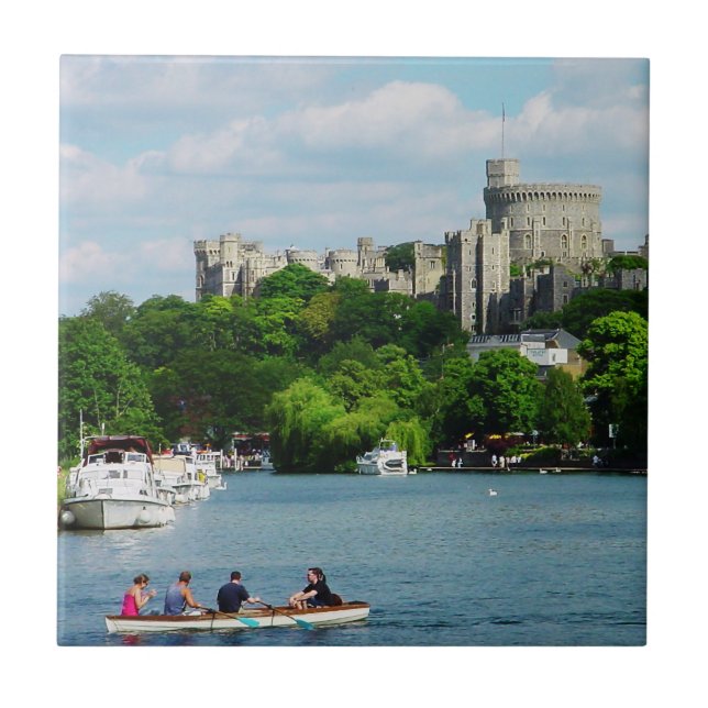 Windsor Castle från Thames Kakelplatta (Framsidan)