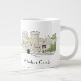 Windsor Castle Iconic Landmark Illustration Jumbo Mugg
