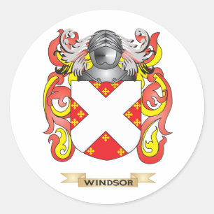 Windsor Family Crest (Jackande av Arm) Runt Klistermärke