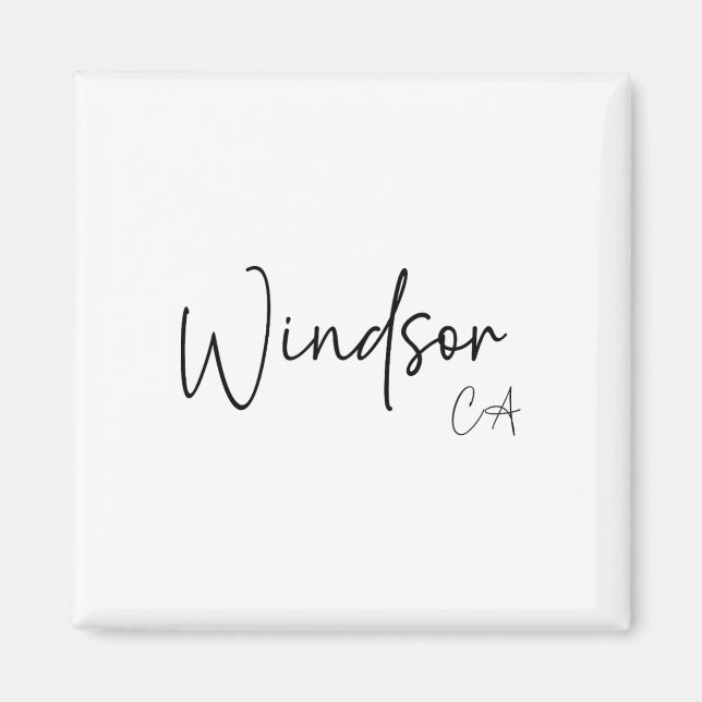 Windsor Kalifornien Ca Retro  Magnet (Framsidan)