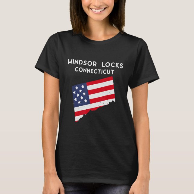 Windsor Locks Connecticut USA State America Travel T Shirt (Framsida)