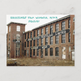 Windsor, Nova Scotia Textiles Mill Postcard Vykort
