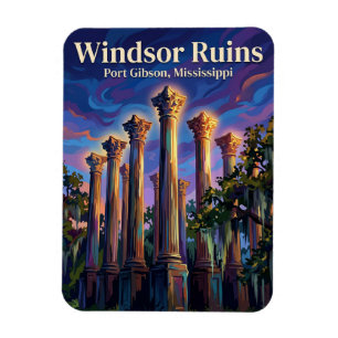Windsor Ruins Mississippi Magnet