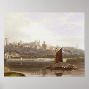 Windsor slott från flodängen på Thamesen Poster