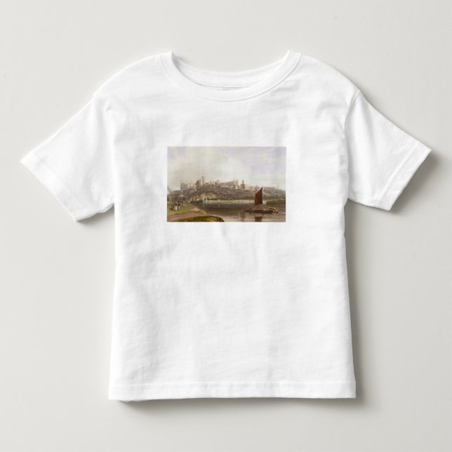 Windsor slott från flodängen på Thamesen Tee Shirt (Framsida)