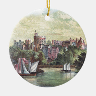 Windsor slott över Thamesen Julgransprydnad Keramik
