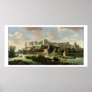 Windsor slott som ses från Thamesen, c.1700 (olje Poster