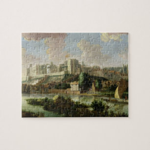 Windsor slott som ses från Thamesen, c.1700 (olje- Pussel