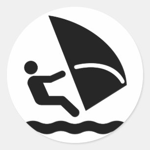 Windsurf Symbol Sticker Runt Klistermärke
