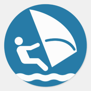 Windsurf Symbol Sticker Runt Klistermärke