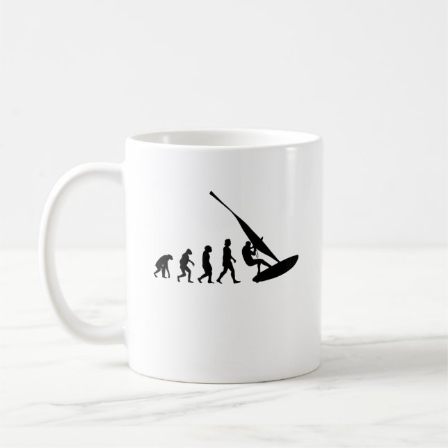 Windsurfer Evolution Windsurfing Surfer Windsurf Kaffemugg (Vänster)