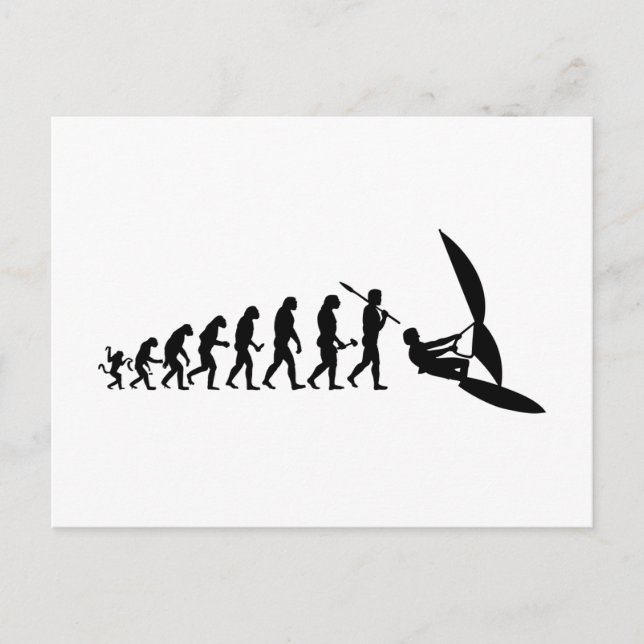 Windsurfer Evolutionstheorie des Wassersport Vykort (Framsida)