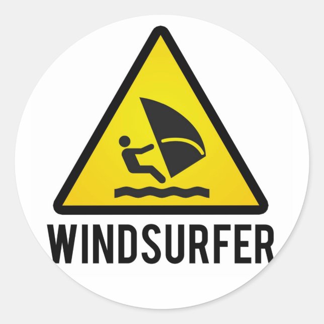 Windsurfer Runt Klistermärke (Framsida)