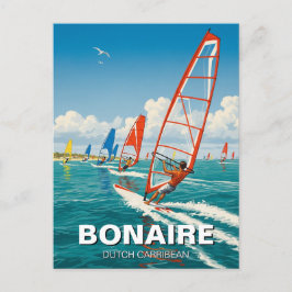 Windsurfers in Bonaire Dutch Caribbean Vykort