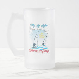 Windsurfing är mitt liv Stil Frostat Ölglas