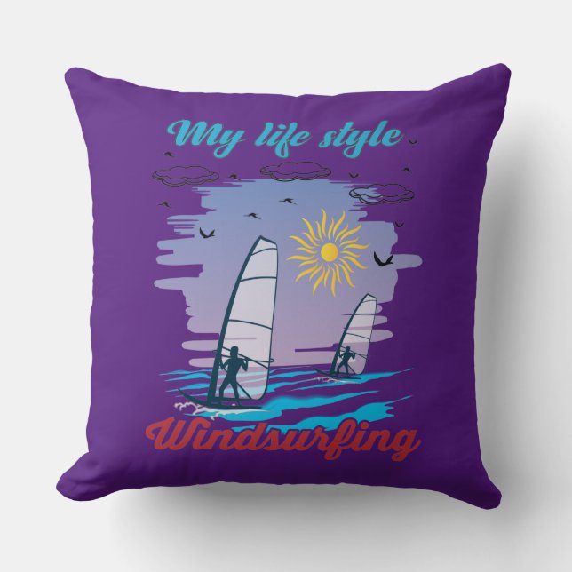 Windsurfing är mitt liv Stil Kudde (Framsida)