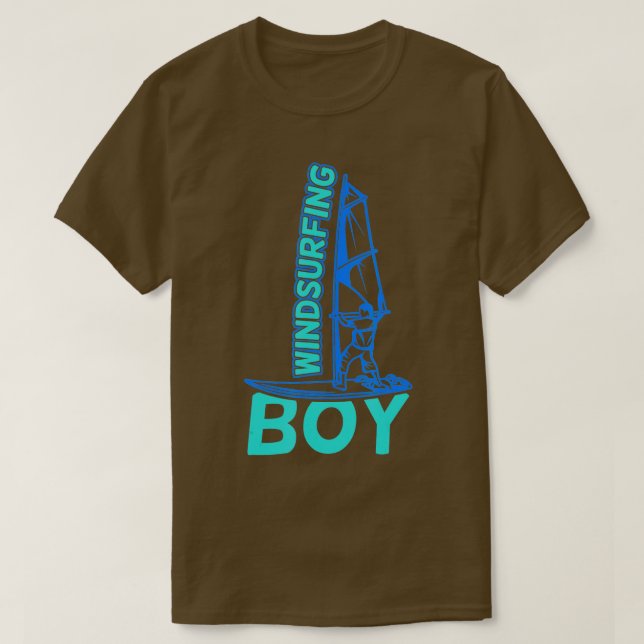 Windsurfing Boy Windsurfing Fläkt Sailboarding Boy T Shirt (Design framsida)
