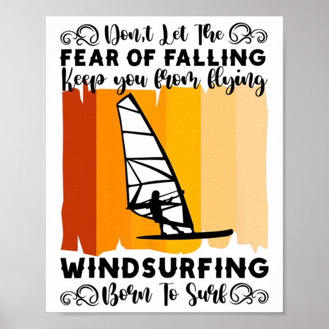 Windsurfing Född Att Surfa Surfare VindSurfare  Poster (Framsidan)