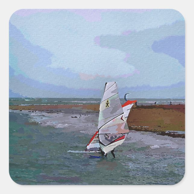 WINDSURFING FYRKANTIGT KLISTERMÄRKE (Framsida)